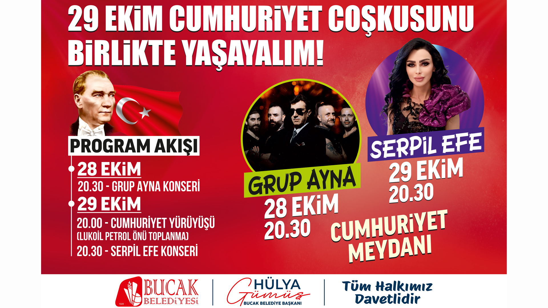 29 EKİM CUMHURİYET COŞKUSUNU BİRLİKTE YAŞAYALIM!