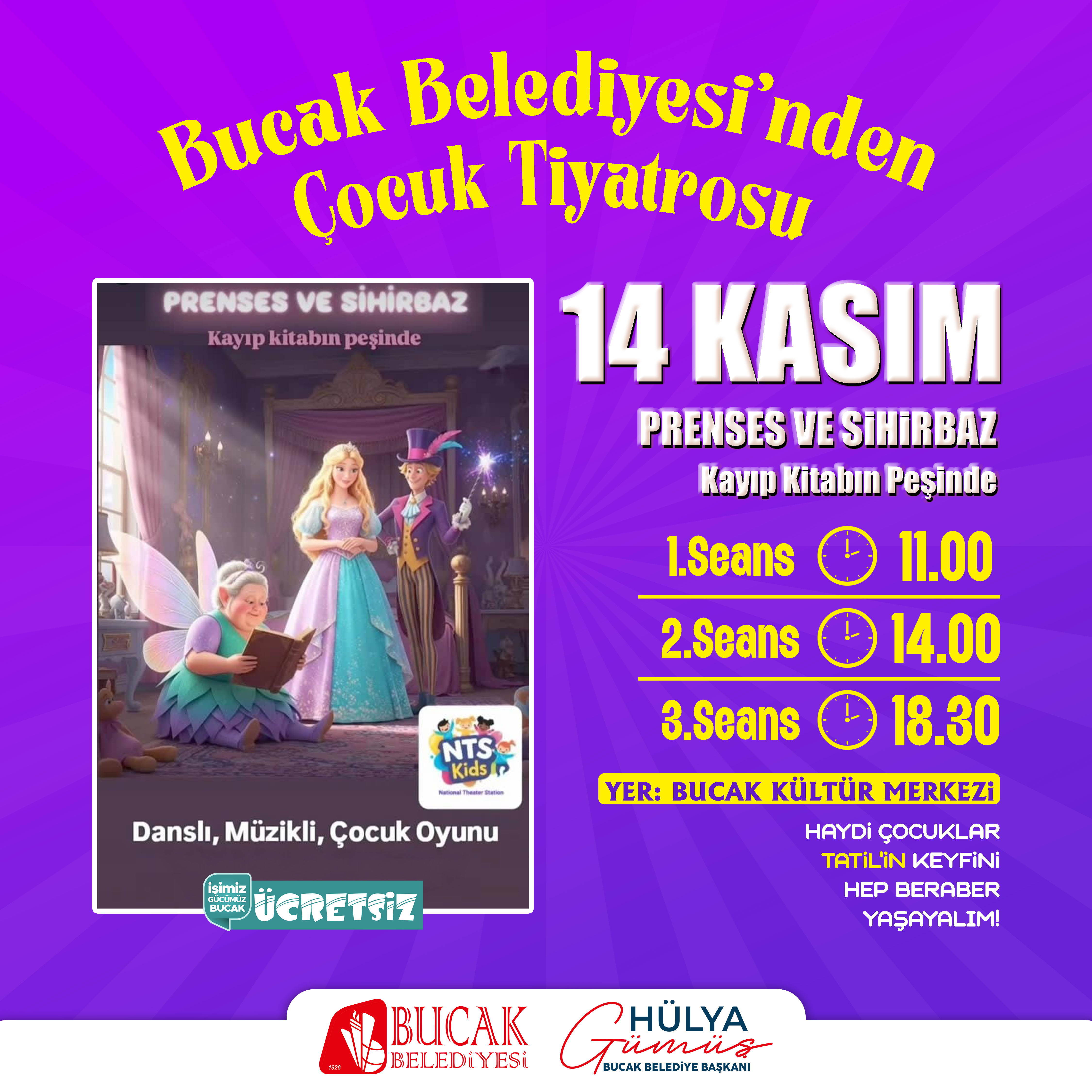 Küçük tiyatroseverler için eğlenceli, danslı ve müzikli bir oyun sizleri bekliyor.